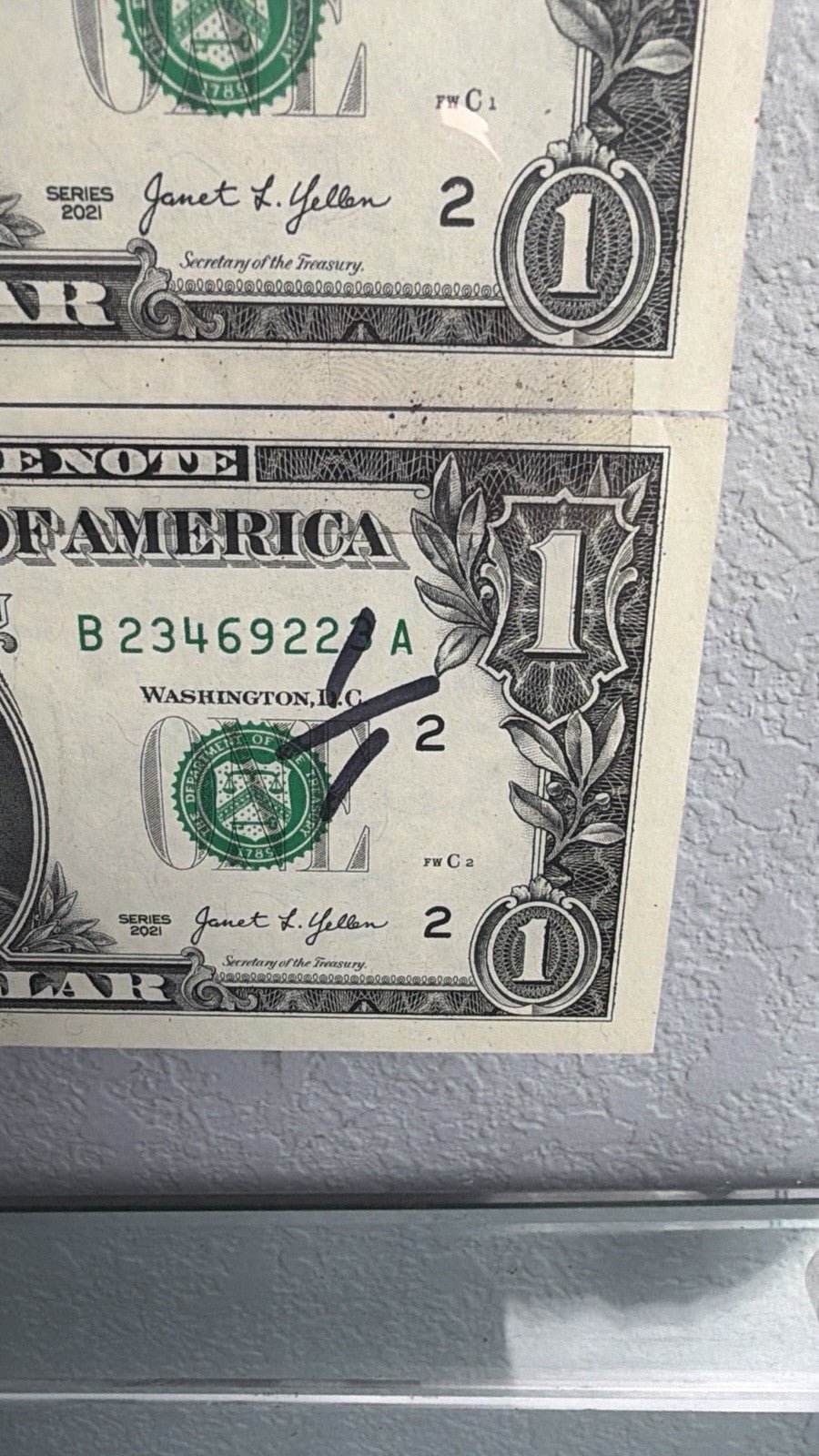 Death NYC — 1/1 Rolex Daytona Mixed Media on $1 Bills, Framed Art - Gauntlet Gallery