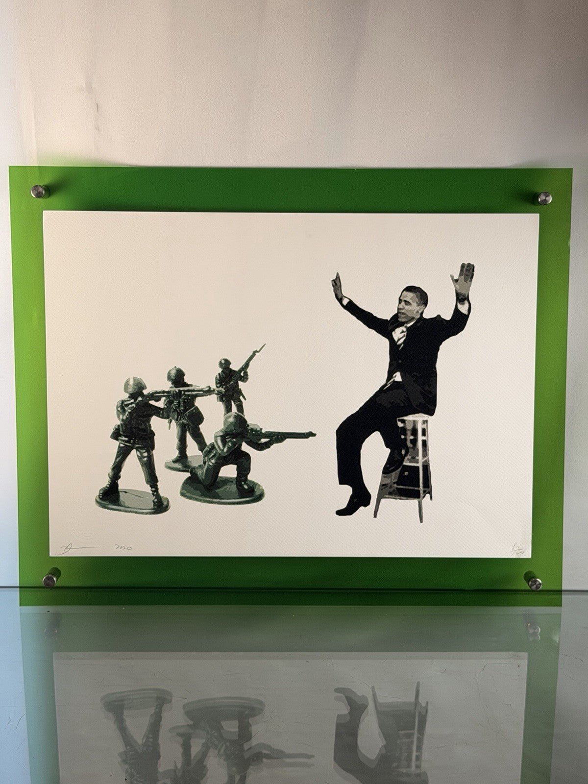 Death NYC Barack Obama Toy Soldiers Hands Up Political Pop Art Print 2020 - Gauntlet Gallery