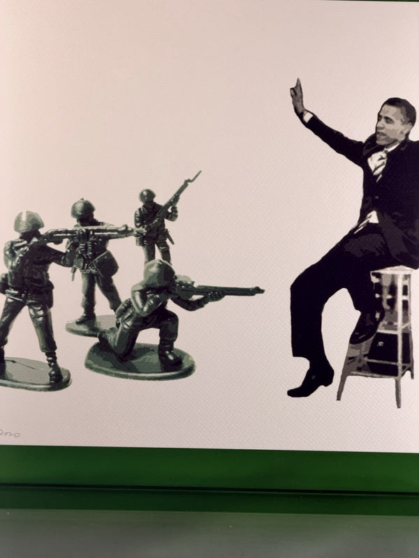 Death NYC Barack Obama Toy Soldiers Hands Up Political Pop Art Print 2020 - Gauntlet Gallery
