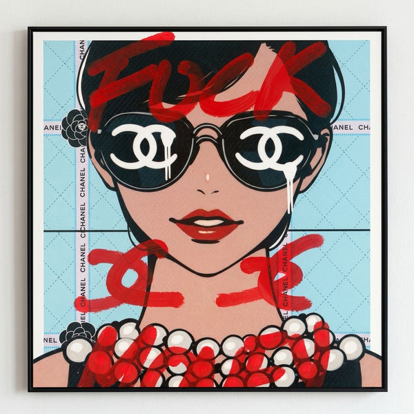 Death NYC Chanel Sunglasses 1/1 Hand Spray Painted Mixed Media Original 2018 - Gauntlet Gallery