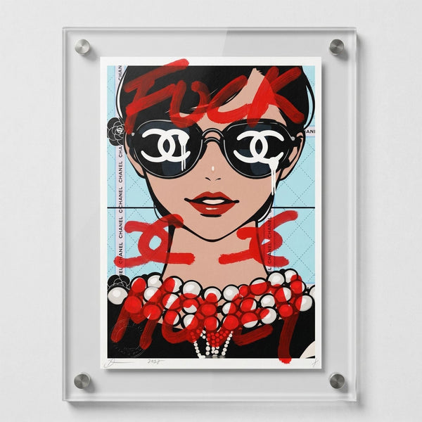 Death NYC Chanel Sunglasses 1/1 Hand Spray Painted Mixed Media Original 2018 - Gauntlet Gallery