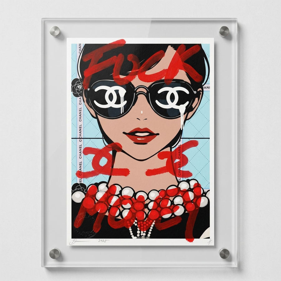 Death NYC Chanel Sunglasses 1/1 Hand Spray Painted Mixed Media Original 2018 - Gauntlet Gallery