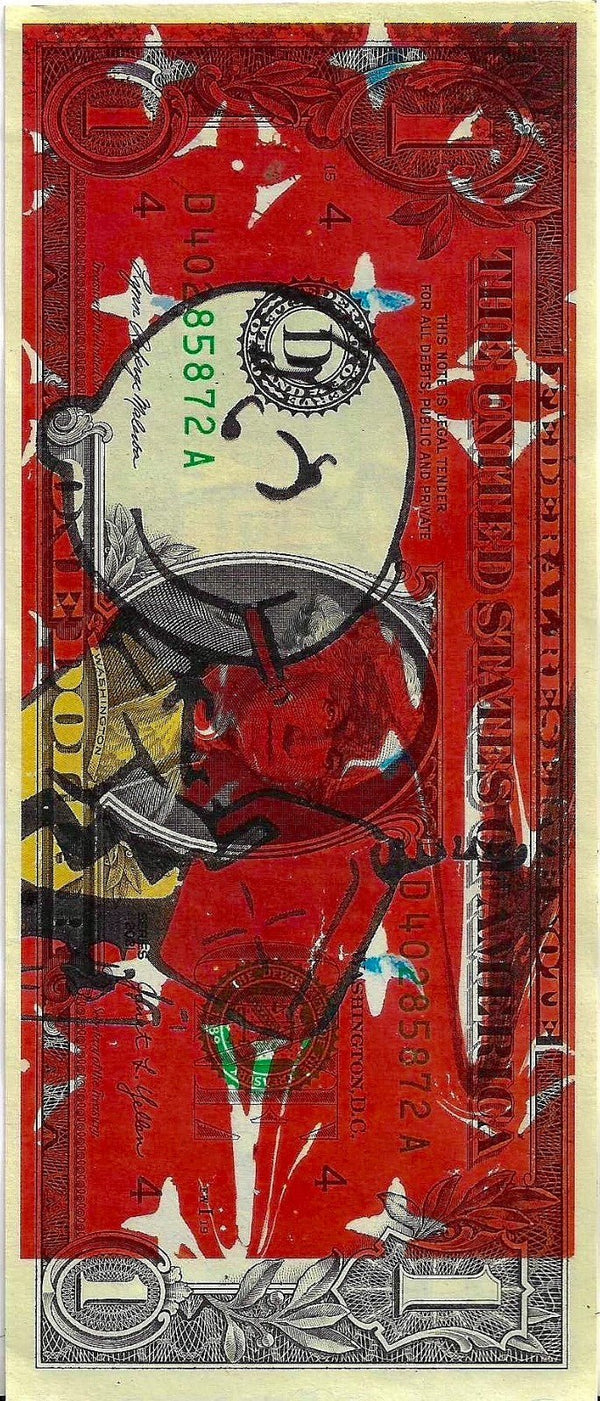 Death NYC – Charlie Brown Banksy $1 Dollar Bills Signed & Numbered RARE! - Gauntlet Gallery