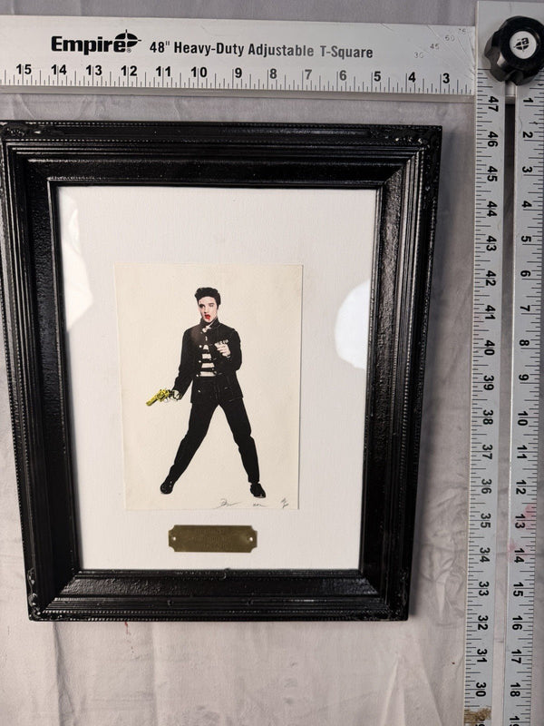 Death NYC — Gold Gun Elvis 2012 A/P Artist Proof Framed - Gauntlet Gallery