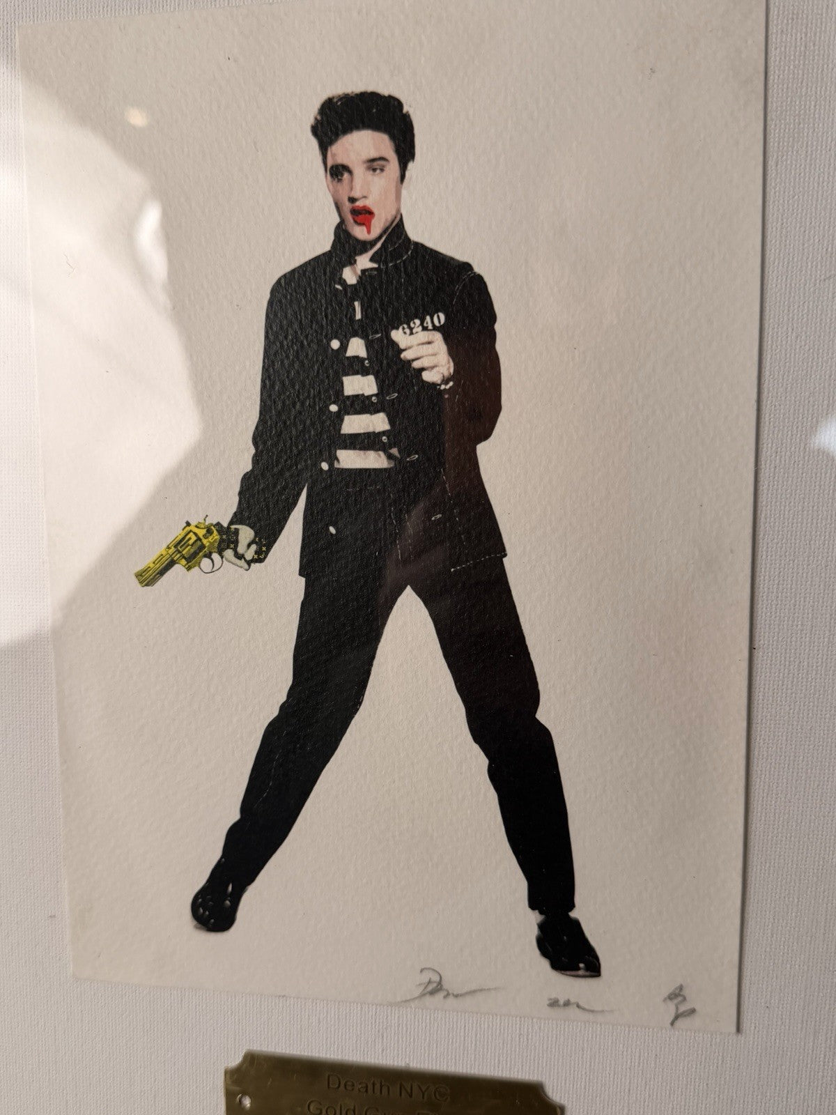 Death NYC — Gold Gun Elvis 2012 A/P Artist Proof Framed - Gauntlet Gallery