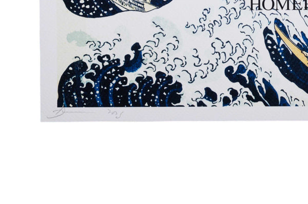 Death NYC — Homer Simpson Hokusai Great Wave, 100 by Death NYC - Gauntlet Gallery