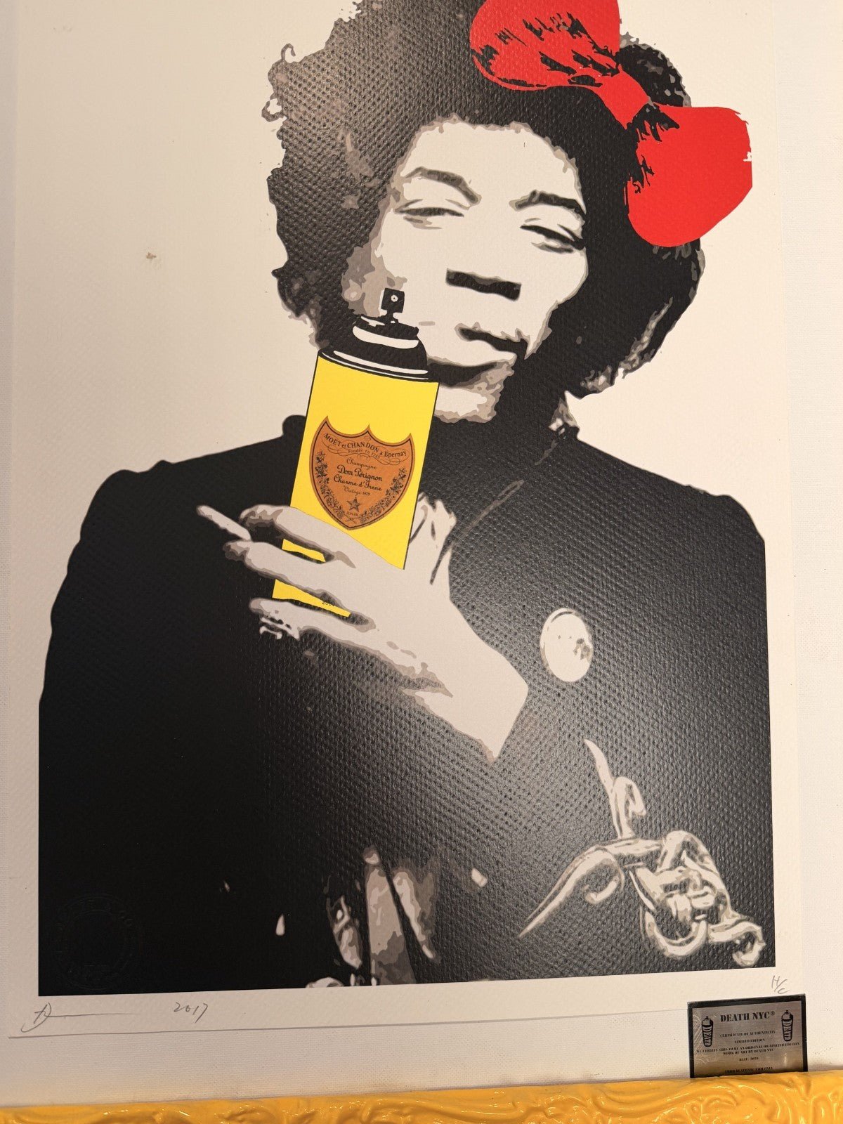 Death NYC — Jimi Hendrix Dom Perignon 2017 H/C Artist Proof Print - Gauntlet Gallery
