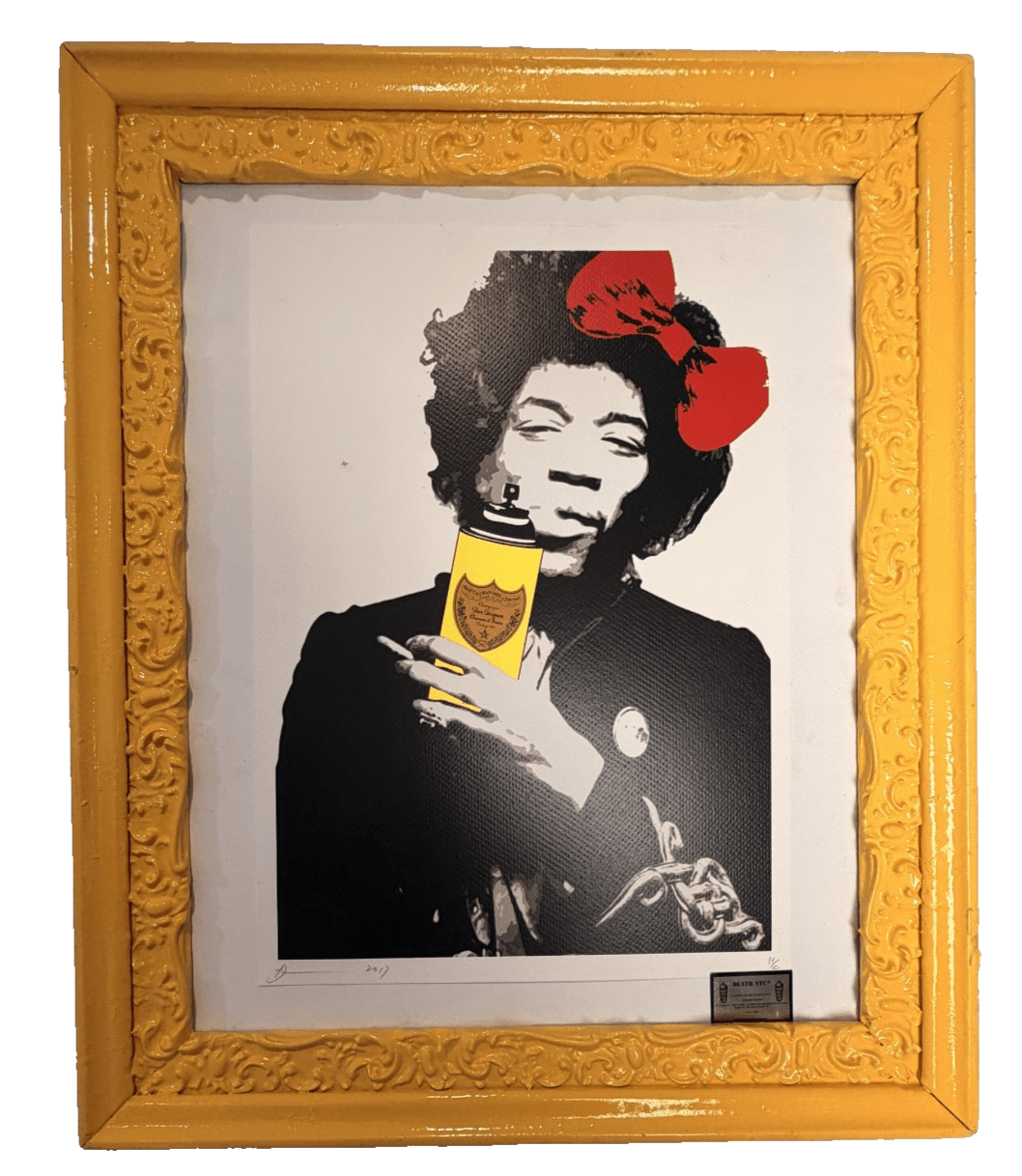 Death NYC — Jimi Hendrix Dom Perignon 2017 H/C Artist Proof Print - Gauntlet Gallery