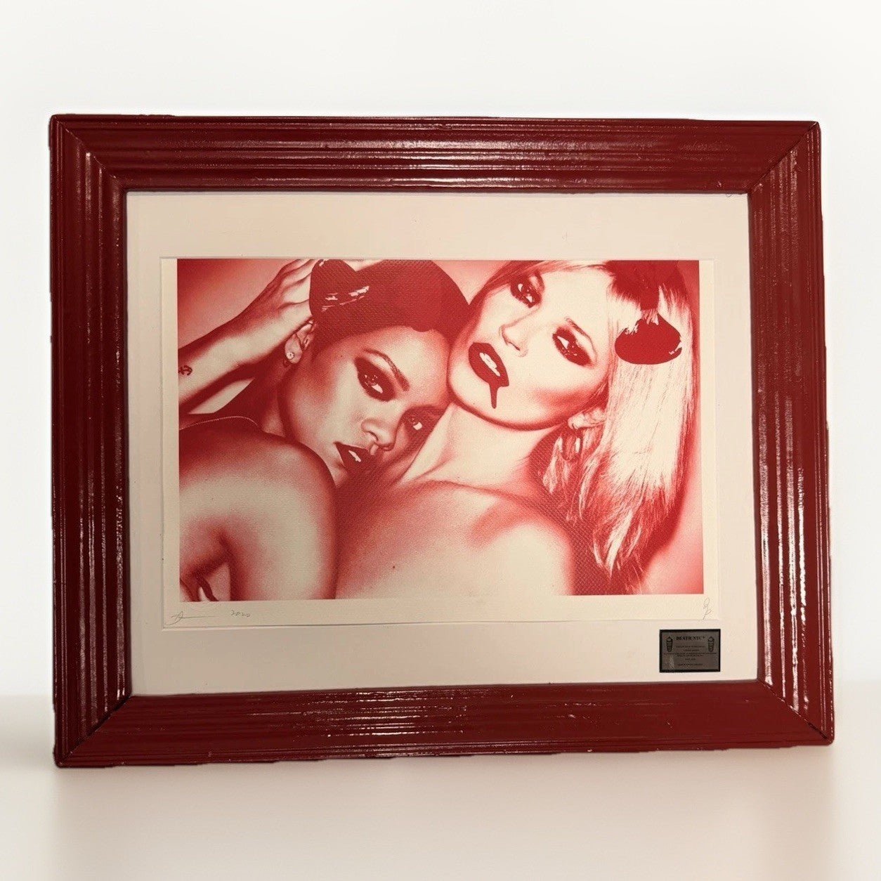 Death NYC — Kate Moss Rihanna Red Drip 2020 A/P Artist Proof Framed - Gauntlet Gallery