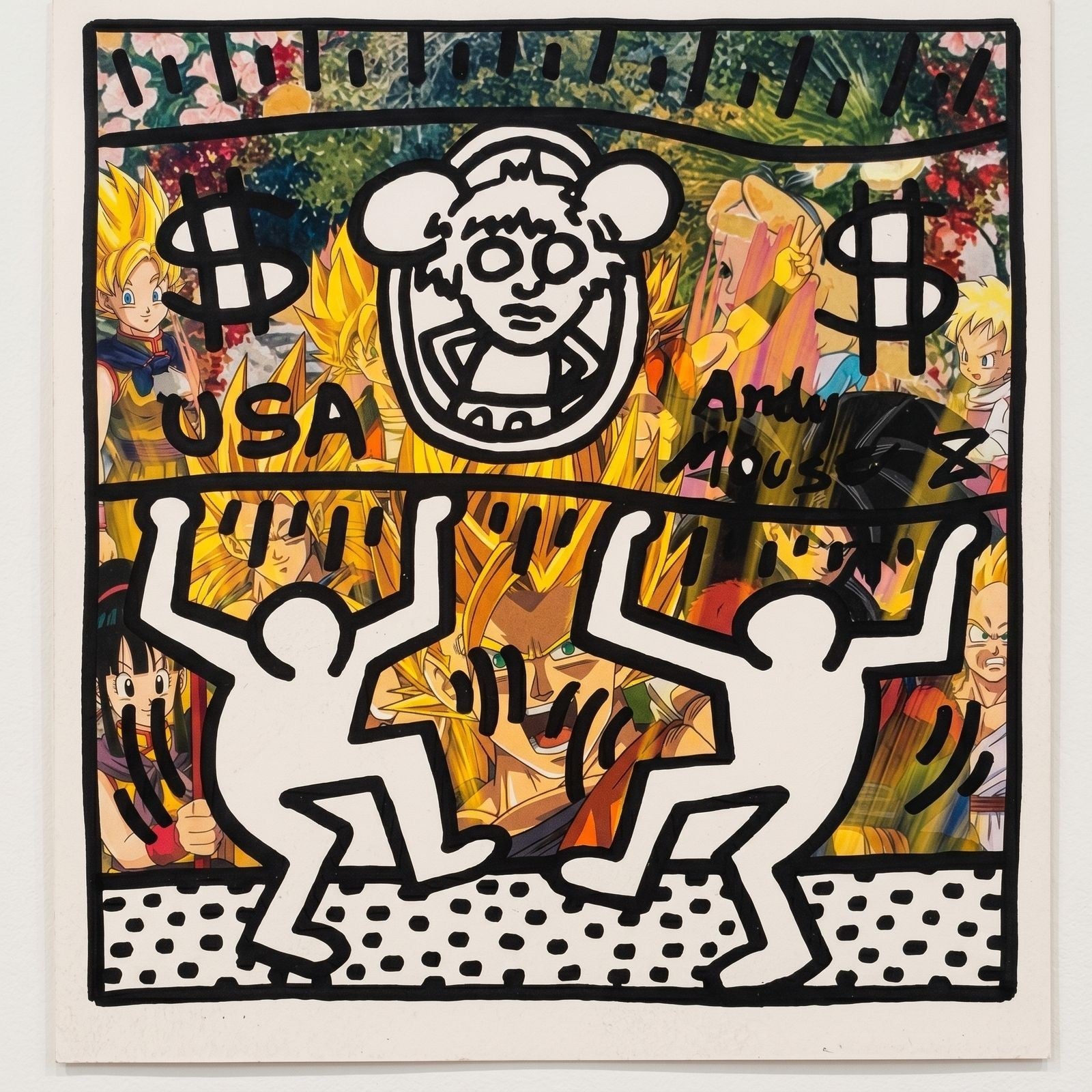 Death NYC Keith Haring Andy Mouse Dragon Ball Z Signed 12/50 2024 Pop Art Print - Gauntlet Gallery