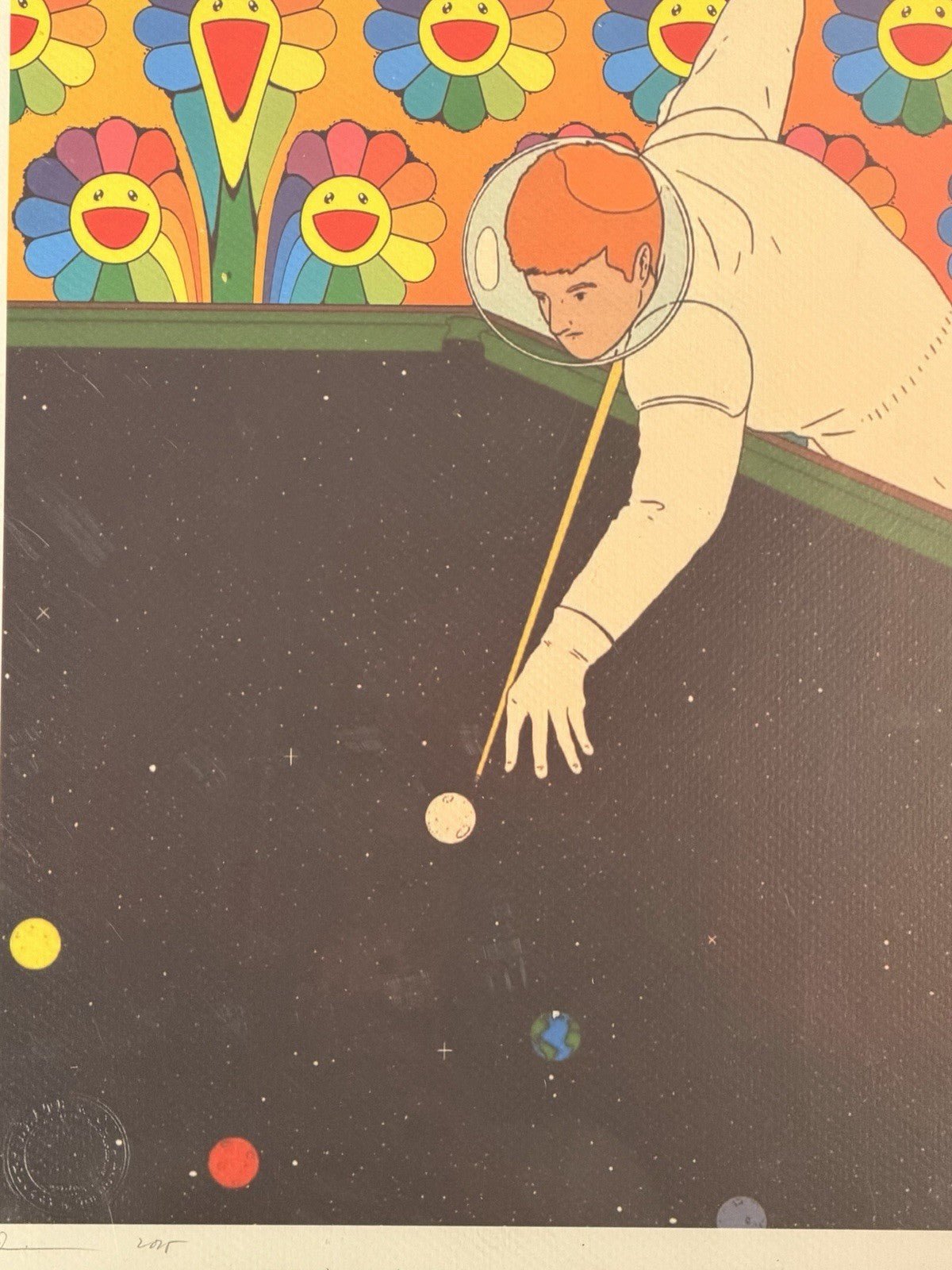 Death NYC — Ltd Edition Astronaut Pool Table Print x Murakami Flowers - Gauntlet Gallery