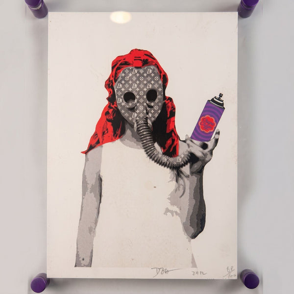 Death NYC LV Gas Mask Spray Can Murakami Signed 68/100 2012 Street Art Pop Art - Gauntlet Gallery