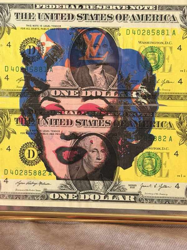 Death NYC — Marilyn Monroe LV $1 Dollar Mixed Media Framed - Gauntlet Gallery