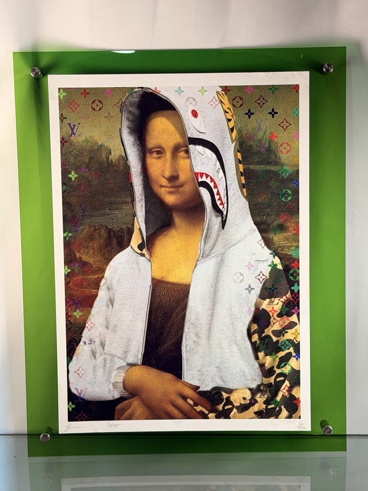 Death NYC Mona Lisa BAPE Shark Hoodie Louis Vuitton Signed Pop Art Print 2025 - Gauntlet Gallery