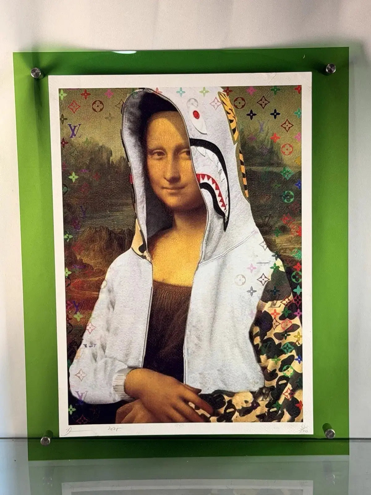 Death NYC Mona Lisa BAPE Shark Hoodie Louis Vuitton Signed Pop Art Print 2025 - Gauntlet GalleryDeath NYC