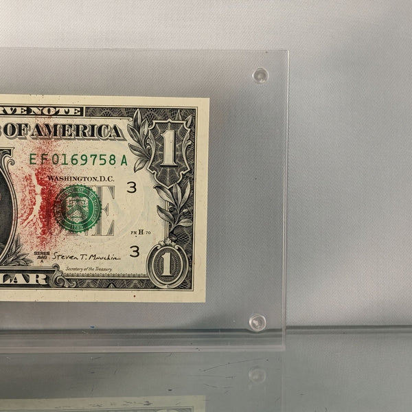 Death NYC — "Red Star" Single Dollar Bill Mixed Media - Gauntlet Gallery