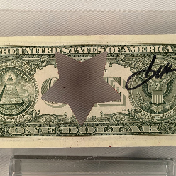 Death NYC — "Red Star" Single Dollar Bill Mixed Media - Gauntlet Gallery