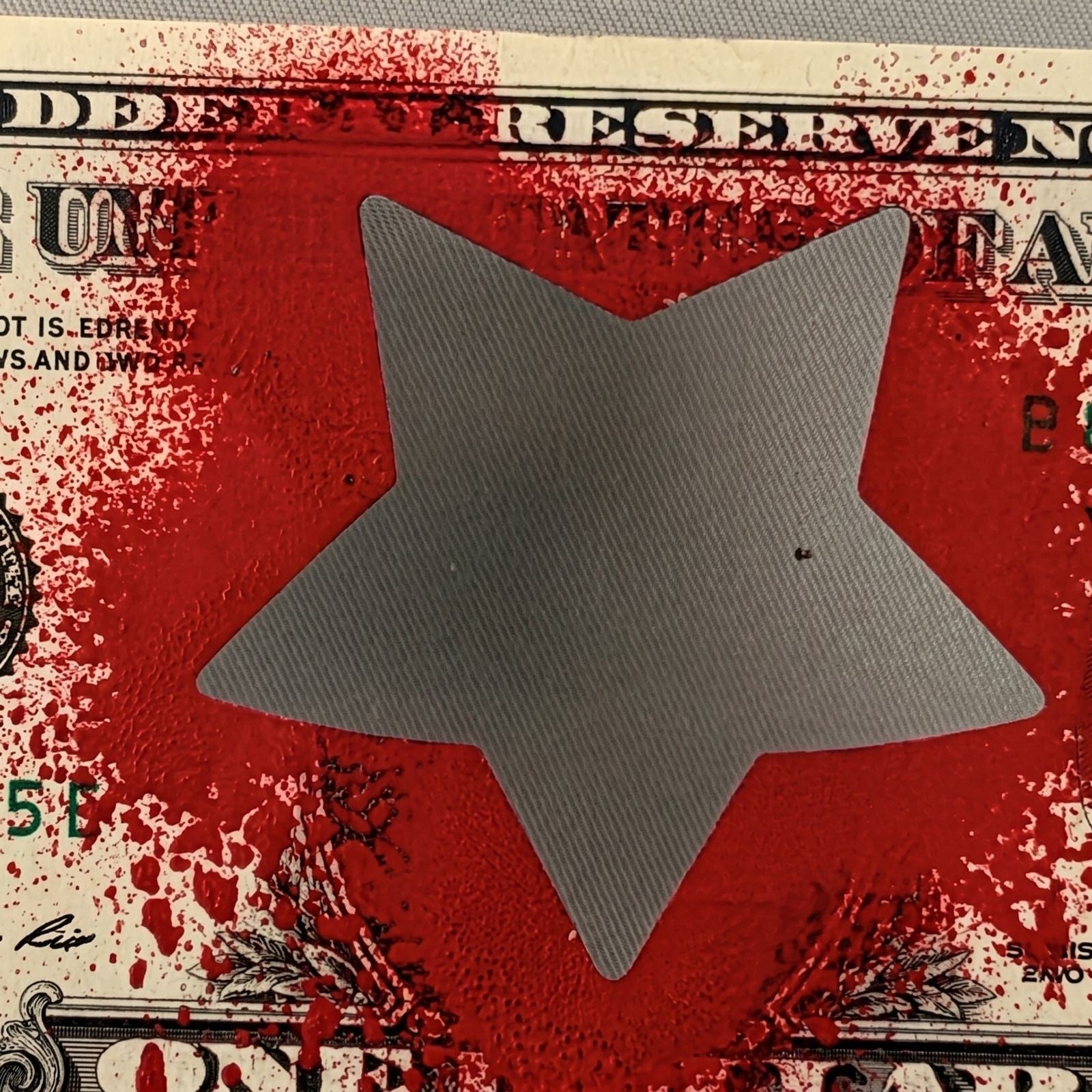 Death NYC — "Red Star" Single Dollar Bill Mixed Media - Gauntlet Gallery