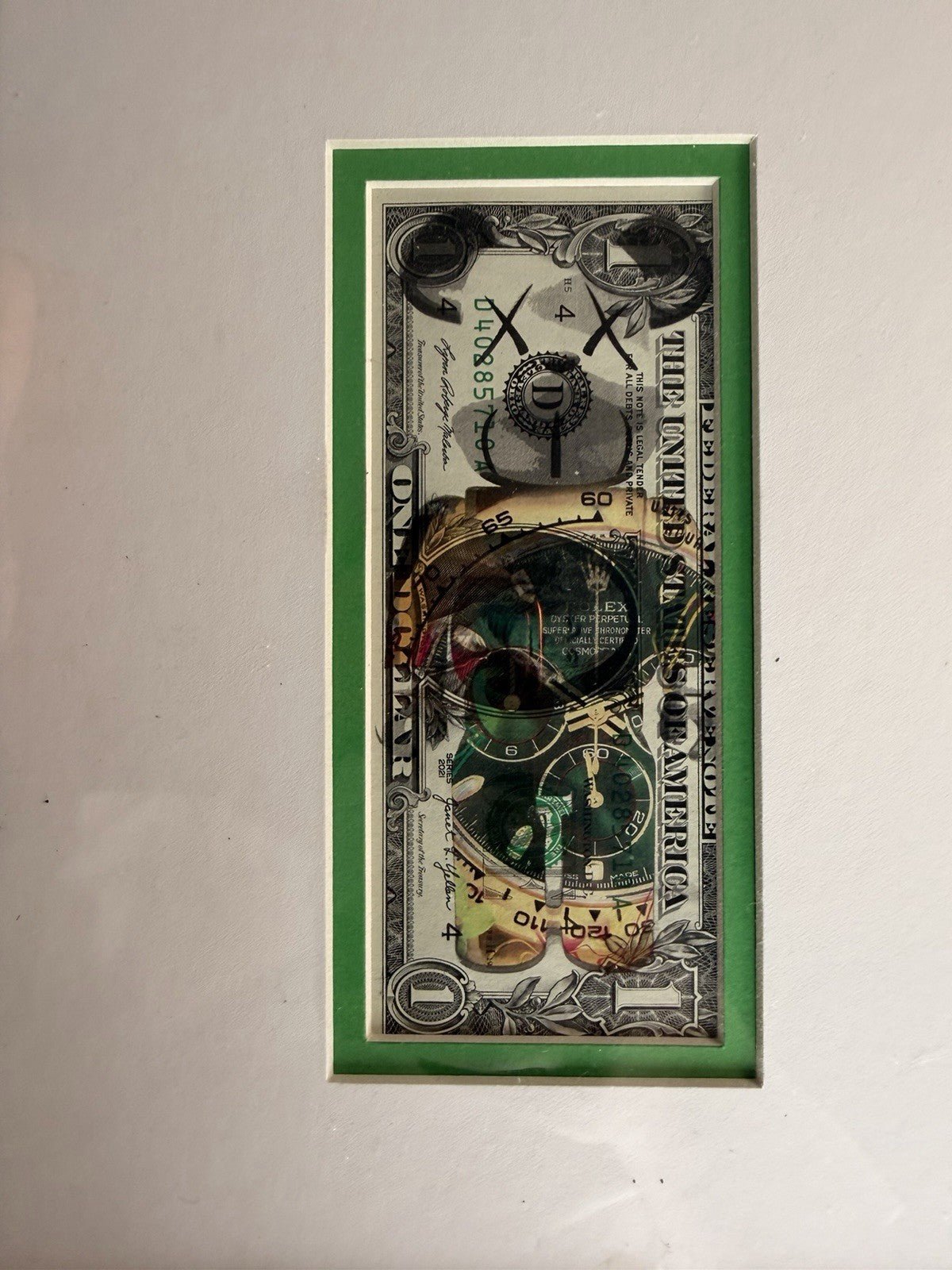 Death NYC — Rolex Daytona Pop Art on U.S. $1 Bill - Gauntlet Gallery