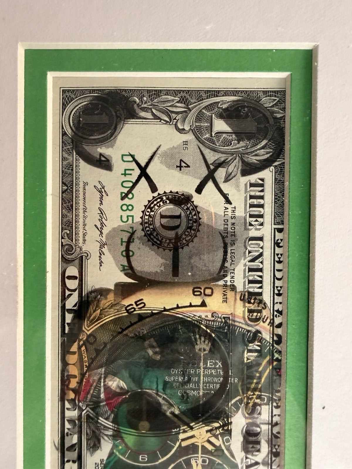 Death NYC — Rolex Daytona Pop Art on U.S. $1 Bill - Gauntlet Gallery