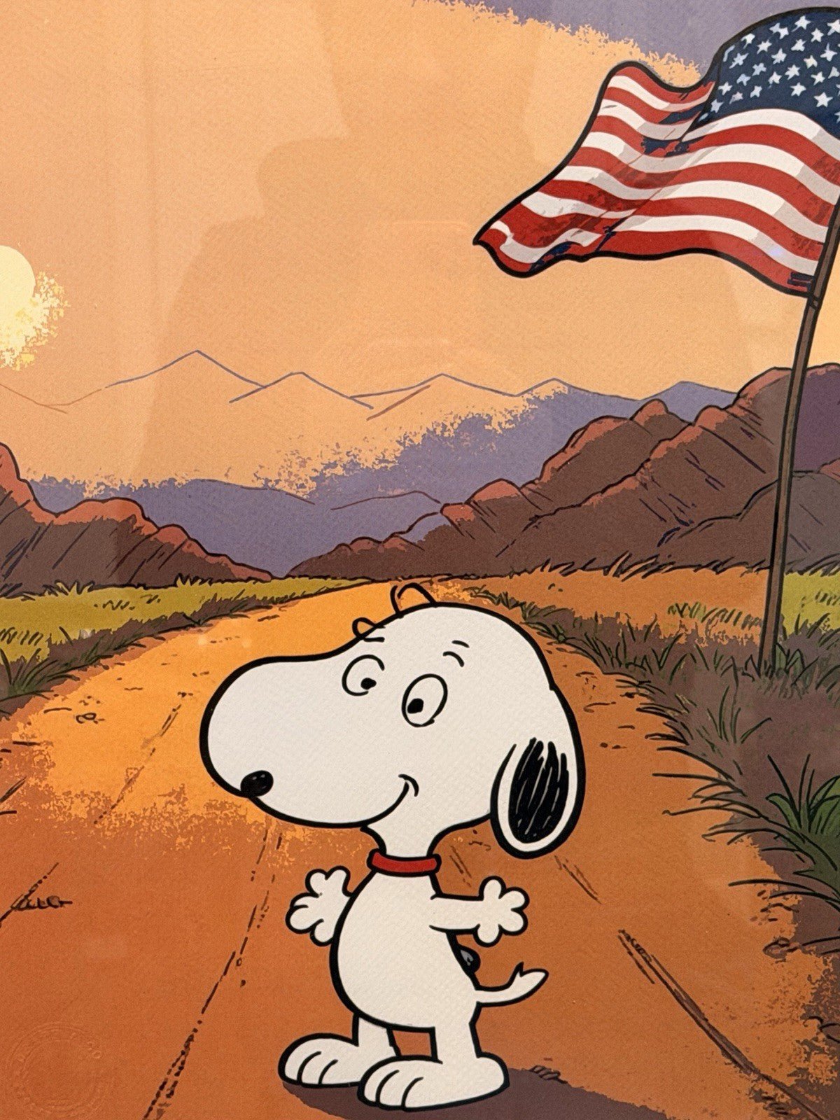 Death NYC — Snoopy American Flag Desert Framed - Gauntlet Gallery