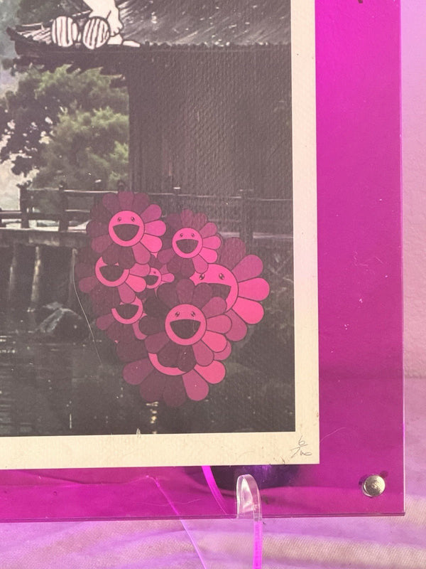Death NYC — Snoopy & Woodstock Limited Ed Print in Hot Pink Acrylic Frame - Gauntlet Gallery
