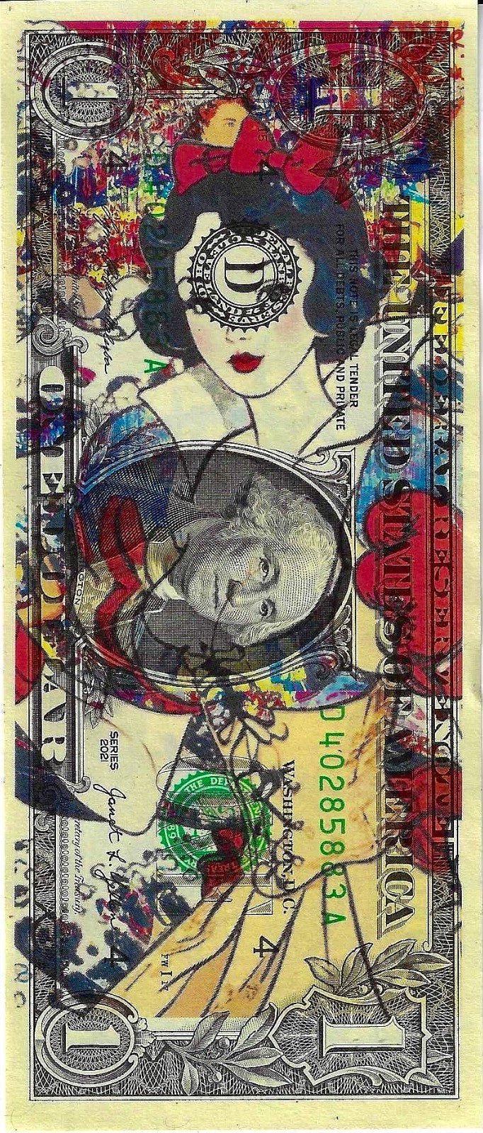 Death NYC –Snow White Disney $1 Dollar Bill Signed & Numbered - Gauntlet Gallery