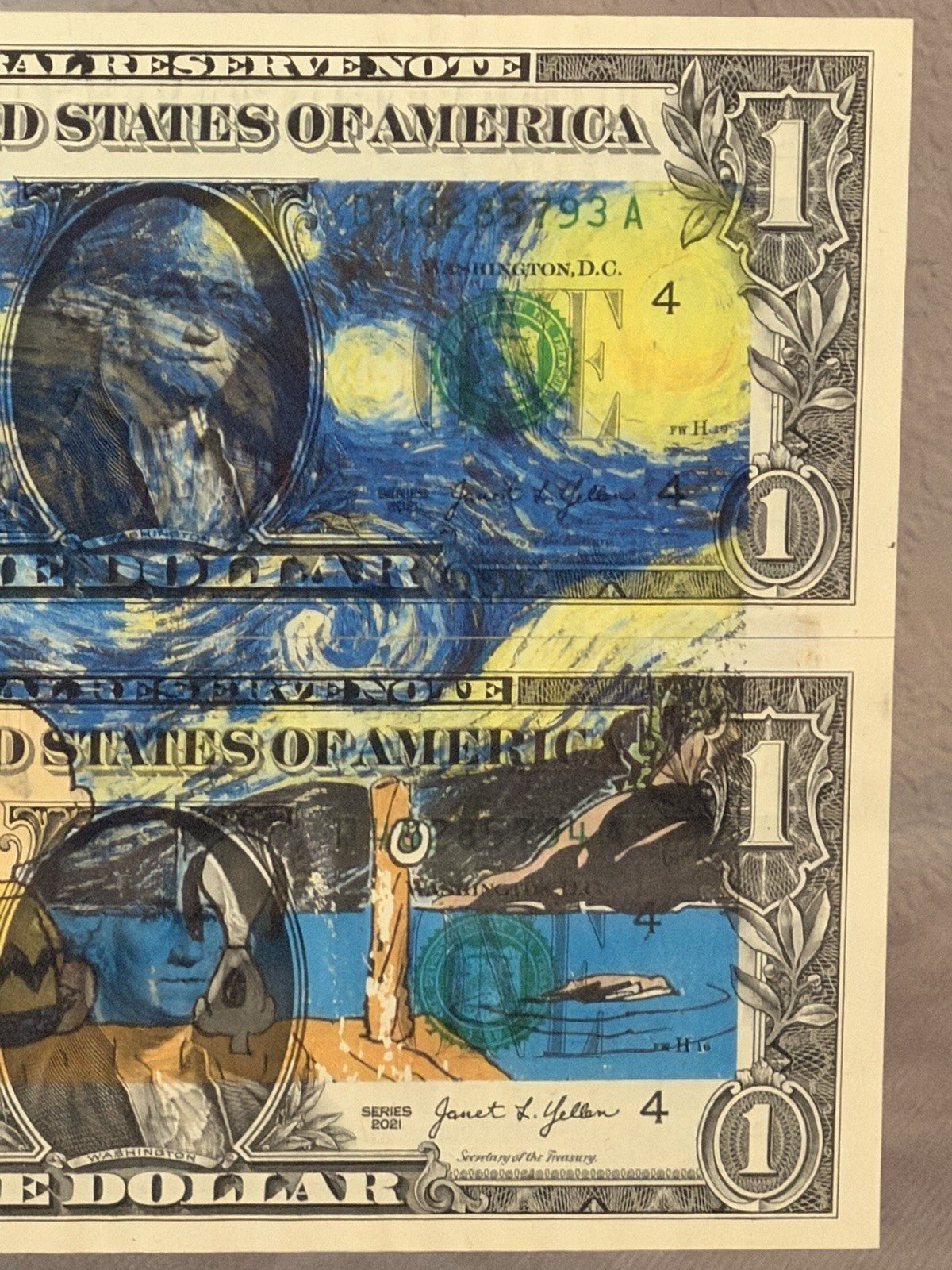 Death NYC — Van Gogh Starry Night Charlie Brown Collage Art - Gauntlet Gallery
