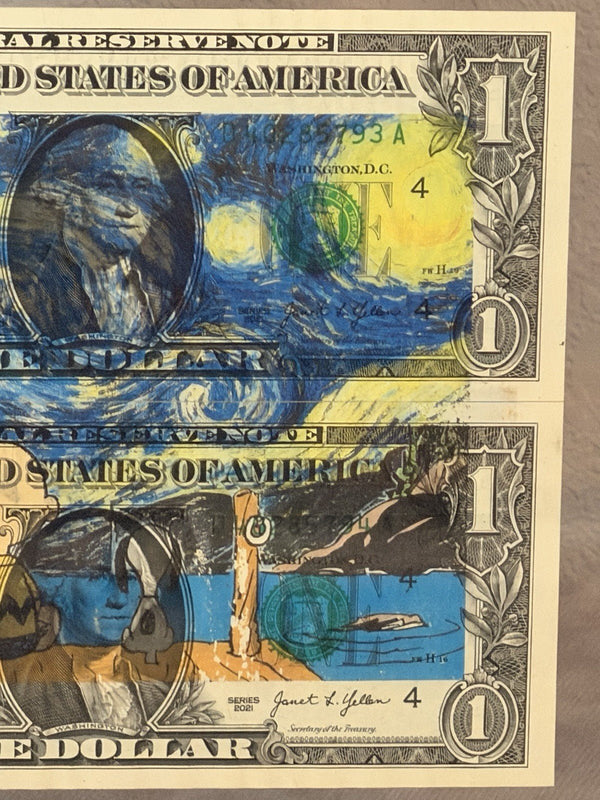 Death NYC — Van Gogh Starry Night Charlie Brown Collage Art - Gauntlet Gallery