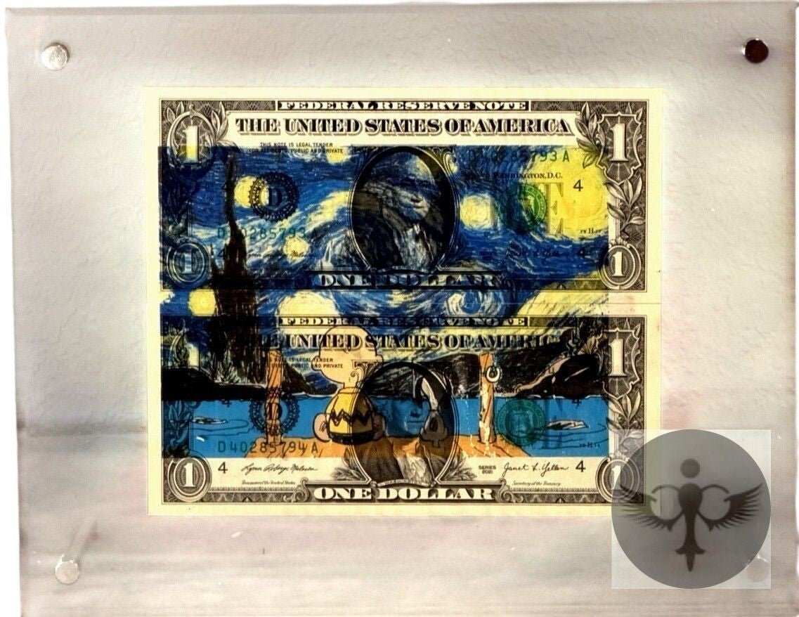 Death NYC — Van Gogh Starry Night Charlie Brown Collage Art - Gauntlet Gallery