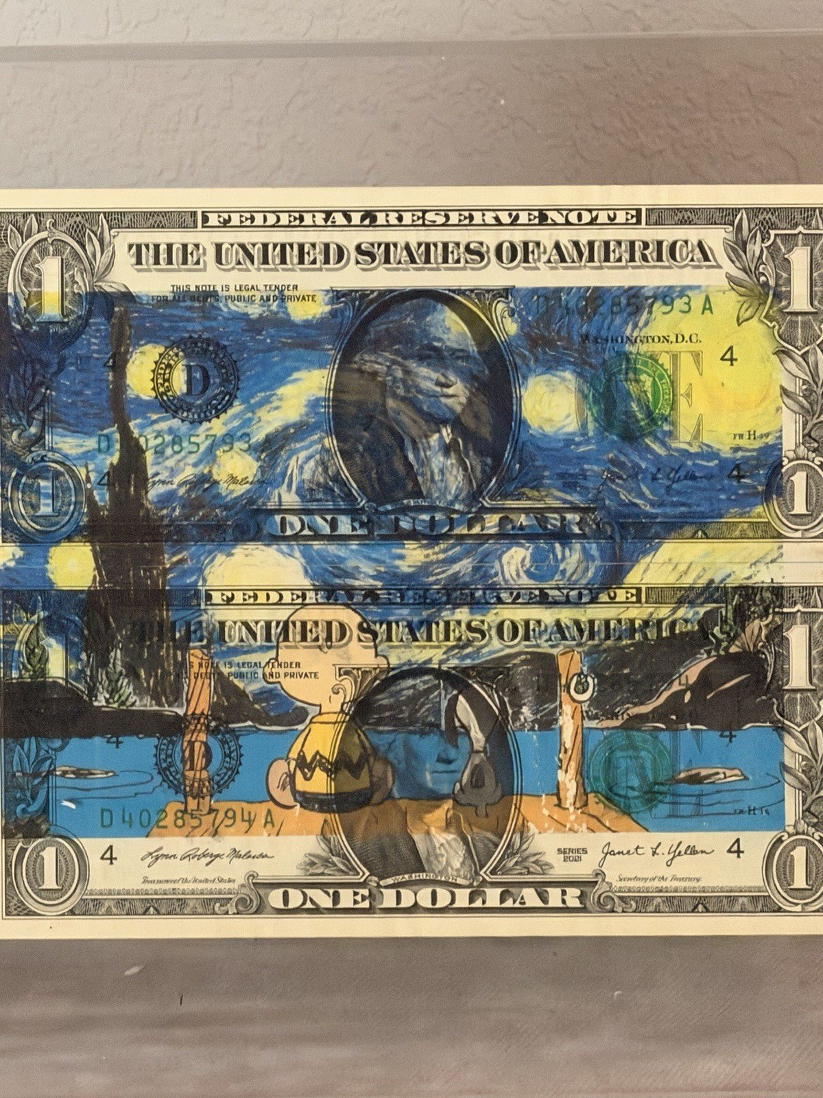 Death NYC — Van Gogh Starry Night Charlie Brown Collage Art - Gauntlet Gallery