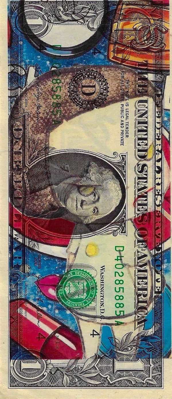 Death NYC –Yoshitomo Nara Girl $1 Dollar Bill Signed & Numbered RARE! - Gauntlet Gallery
