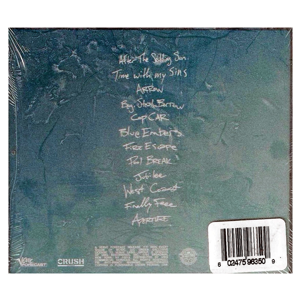 The Head and the Heart — Aperture back tracklist
