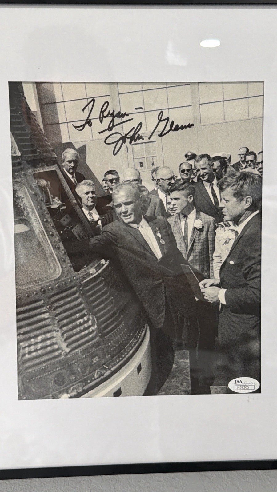 John Glenn — 8x10 Photo Friendship 7 Mercury Capsule JFK - Gauntlet Gallery
