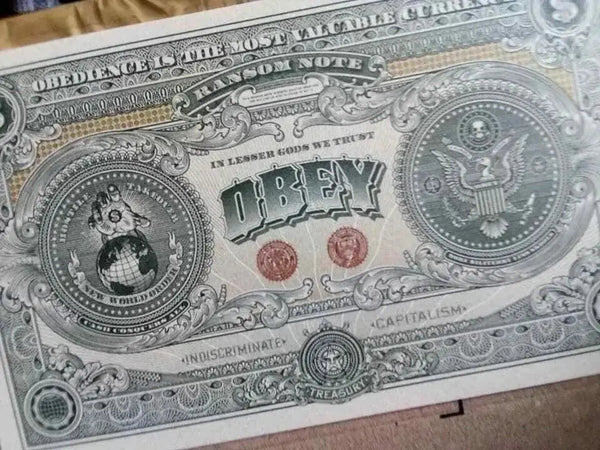 OBEY GIANT - NEW ~Two Slides of Capitalism - Dollar Note RARE! - Gauntlet Gauntlet Gallery