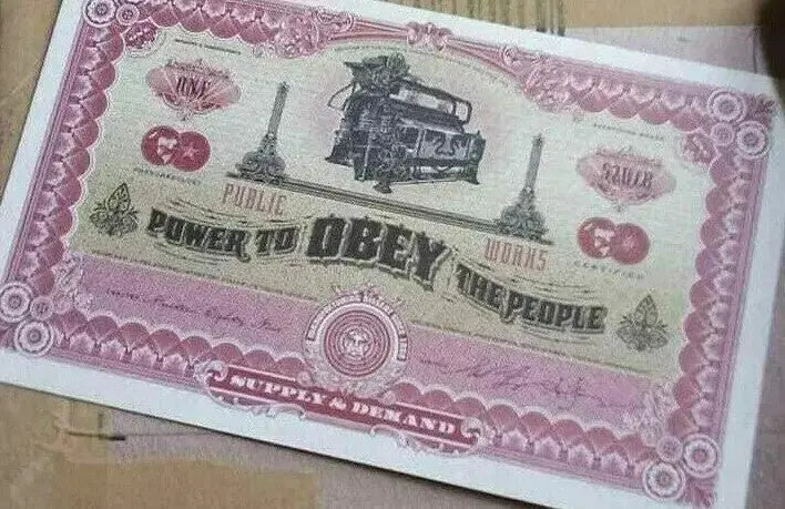OBEY GIANT - NEW ~Two Slides of Capitalism - Dollar Note RARE! - Gauntlet Gauntlet Gallery