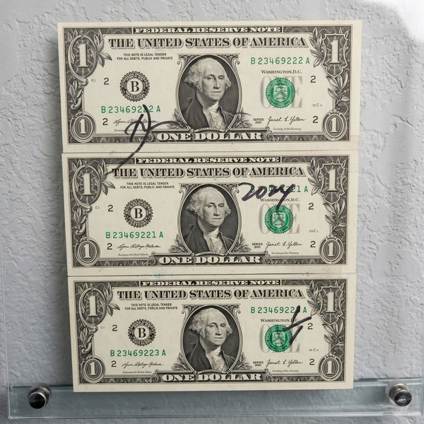Death NYC 1/1 Rolex Daytona Mixed Media on $1 Bills with COA, Framed Art