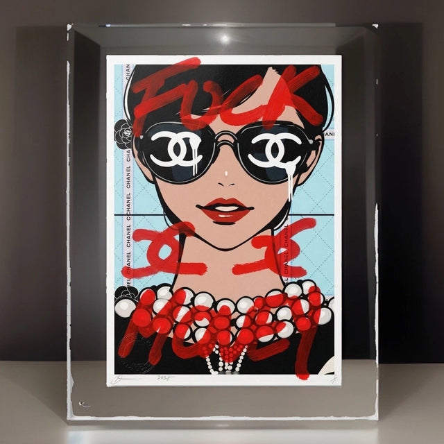 Death NYC Chanel Sunglasses 1/1 Hand Spray Painted Mixed Media Original 2018