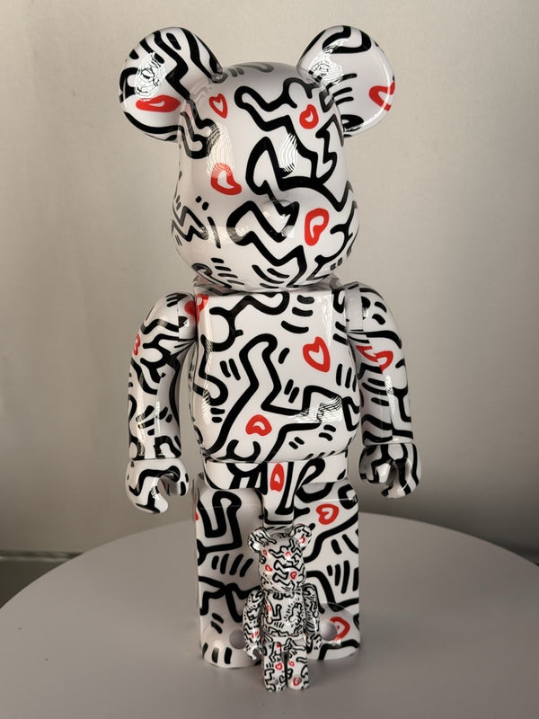 BE@RBRICK Keith Haring 400% + 100% Set Medicom Toy Bearbrick Foundation Art New