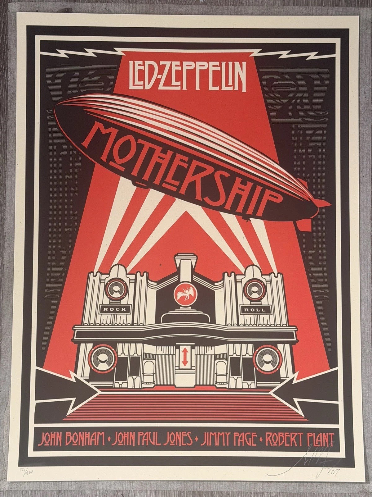 Shepard Fairey Led Zeppelin Mothership Signed Numbered Print 2007 Obey 171/450
