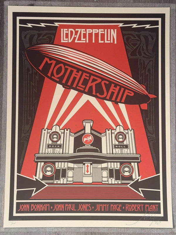 Shepard Fairey Led Zeppelin Mothership Signed Numbered Print 2007 Obey 171/450