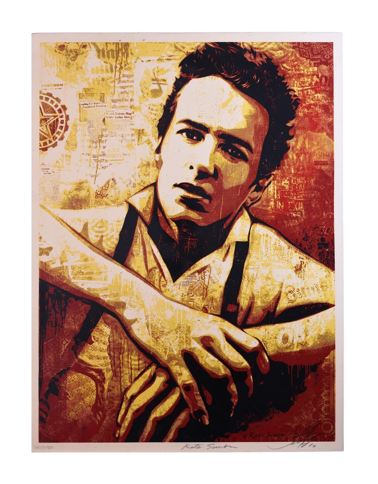 Shepard Fairey Strummer Canvas Print 2010 Signed Limited Edition Screen Print