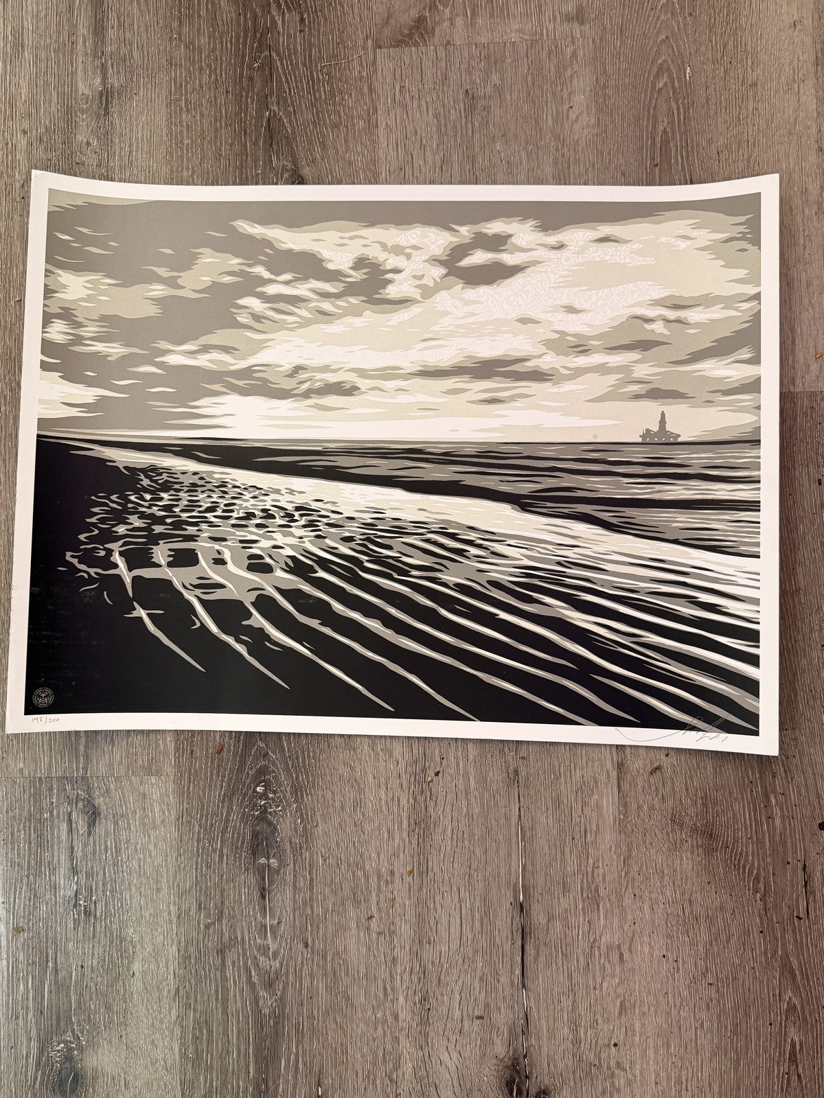 Shepard Fairey OBEY Wave of Distress Sepia Signed 148/200 Screen Print 24x18