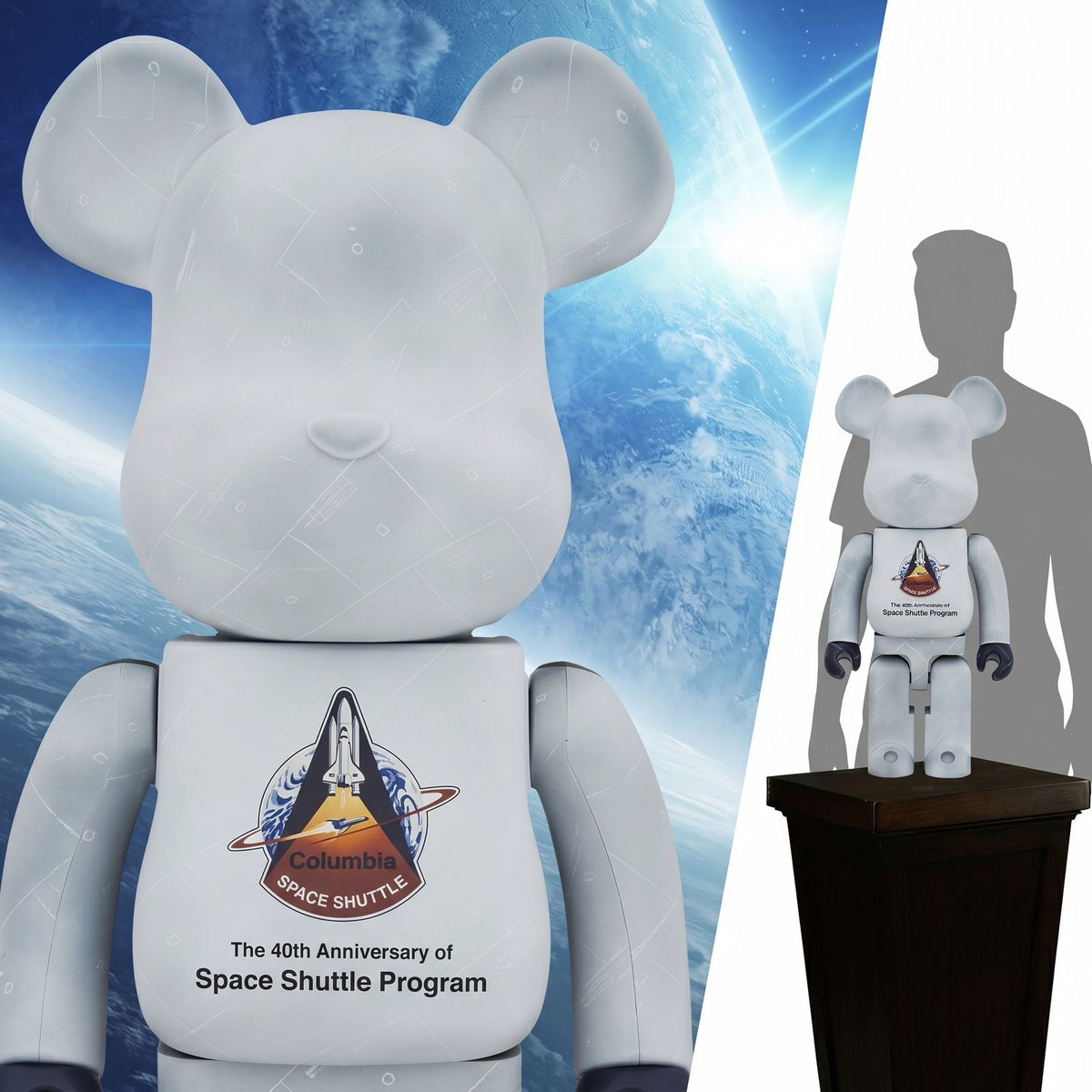 Medicom BE@RBRICK NASA Space Shuttle Columbia 40th Anniversary 1000% Mint New