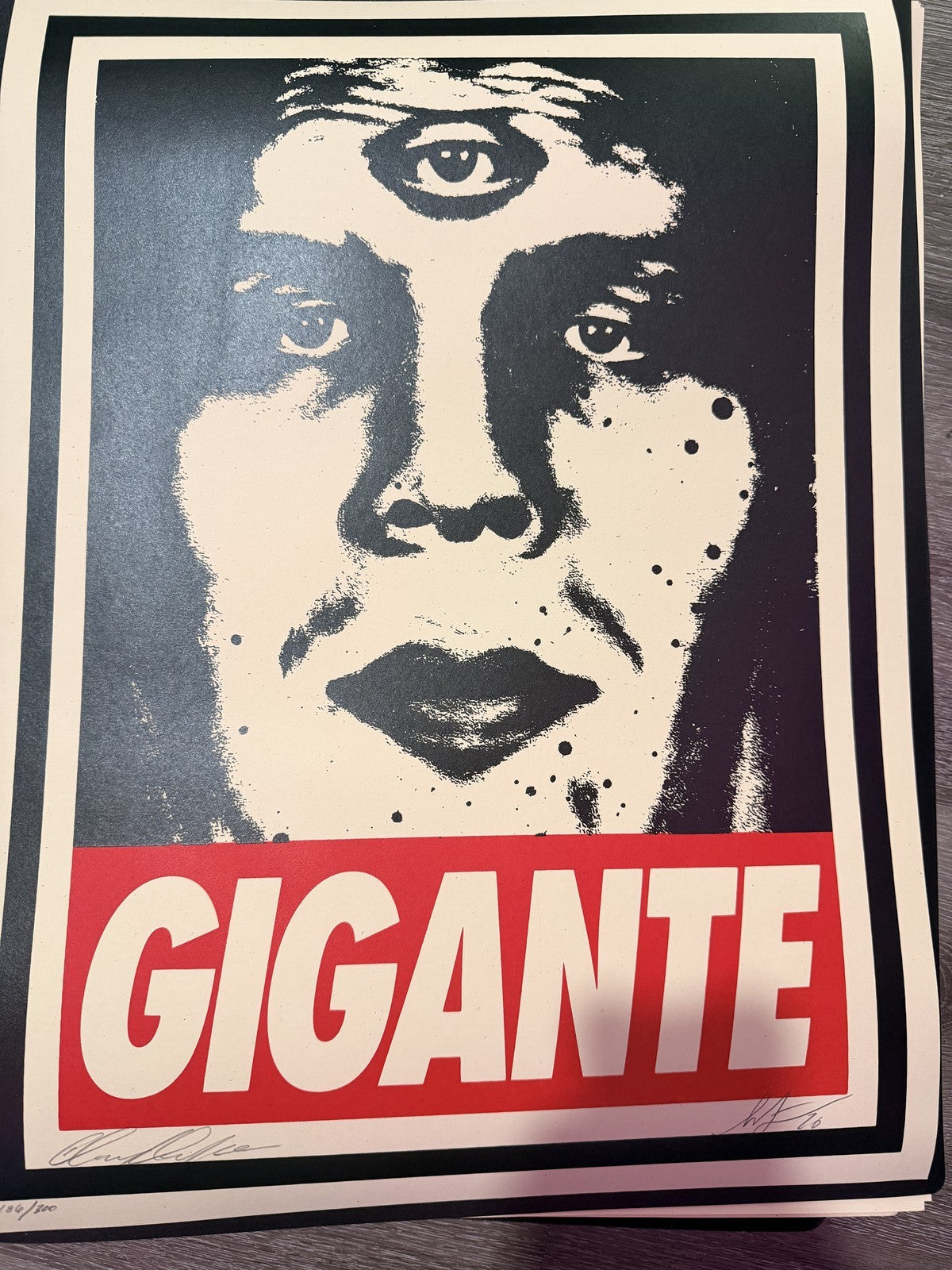 Shepard Fairey Gigante Andre the Giant Signed Numbered Screen Print OBEY /300