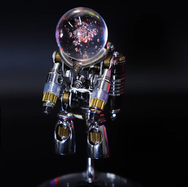 Light Up Nebula Astronaut 3D Metal Model Galaxy Ball Glass Dome Space Desk Decor