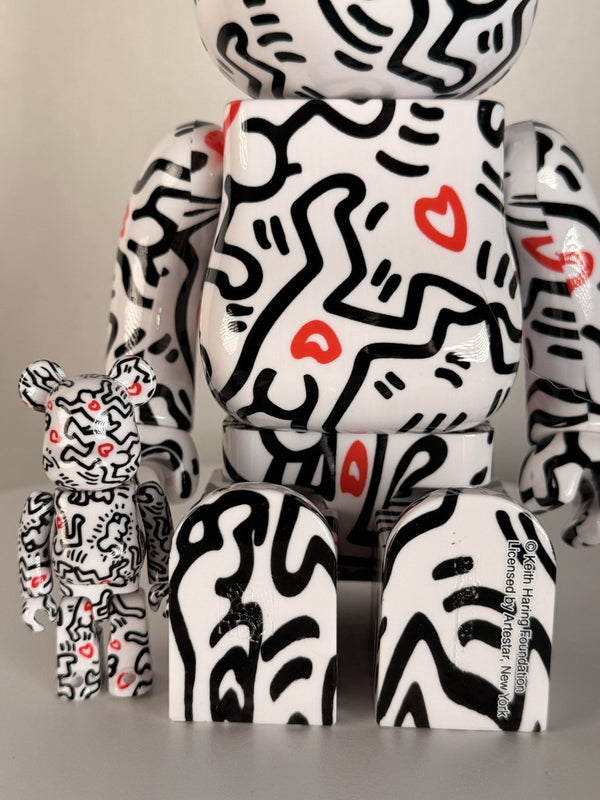 BE@RBRICK Keith Haring 400% + 100% Set Medicom Toy Bearbrick Foundation Art New