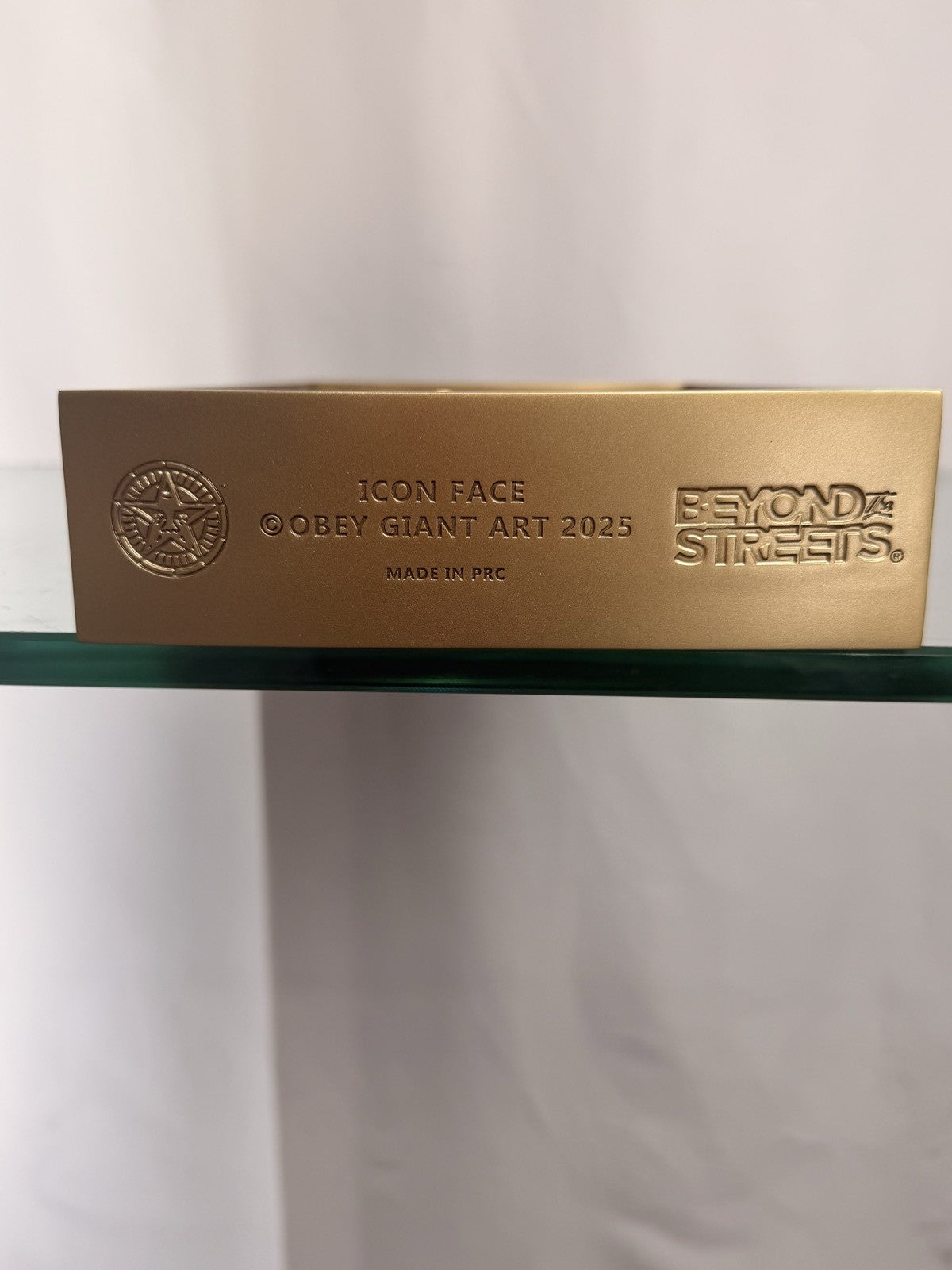 Shepard Fairey OBEY Giant Icon Face 3D Gold Relief Plaque Sculpture New in Box