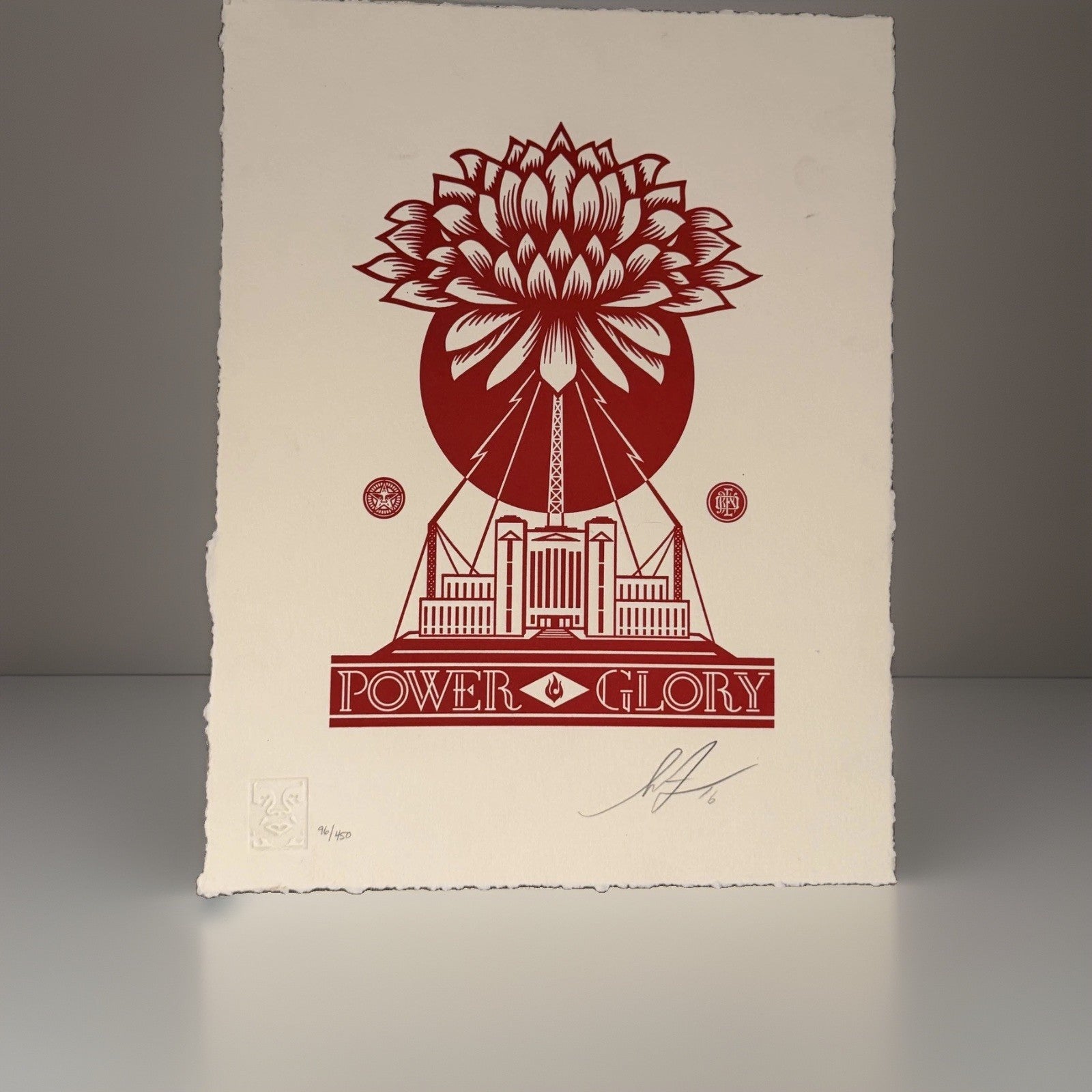 Shepard Fairey Power & Glory Signed Numbered Letterpress OBEY 2016 /450 18x24