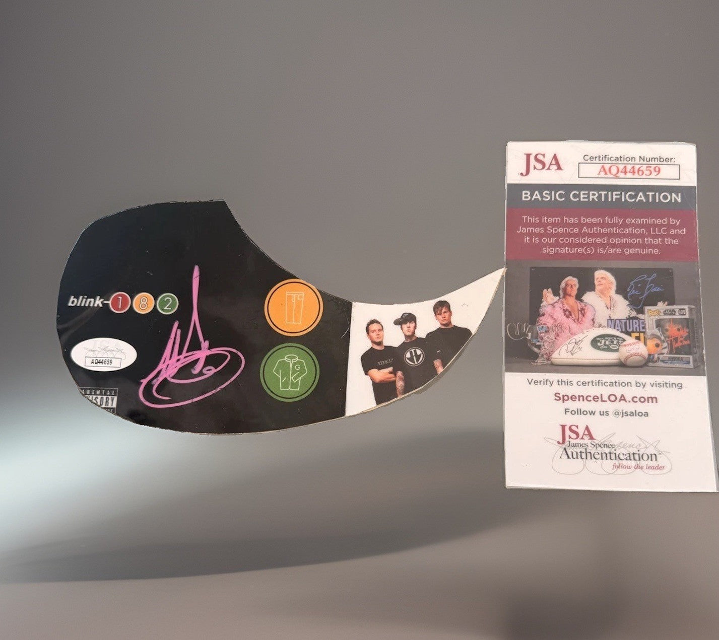Blink-182 Mark Hoppus Signed Acoustic Guitar Pickguard JSA COA Autograph